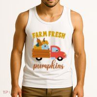 Farm Fresh Pumpkins Fall Vintage Truck Tank Top
