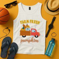 Farm Fresh Pumpkins Fall Vintage Truck Tank Top