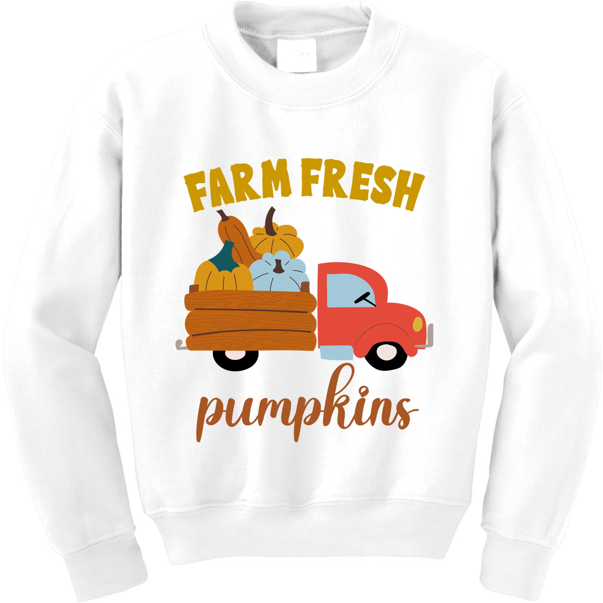 Farm Fresh Pumpkins Fall Vintage Truck Kids Sweatshirt