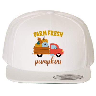 Farm Fresh Pumpkins Fall Vintage Truck Wool Snapback Cap