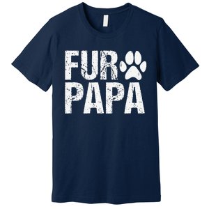 Funny Fur Papa Pet Lover Dog Dad Fathers Day Premium T-Shirt