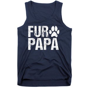 Funny Fur Papa Pet Lover Dog Dad Fathers Day Tank Top