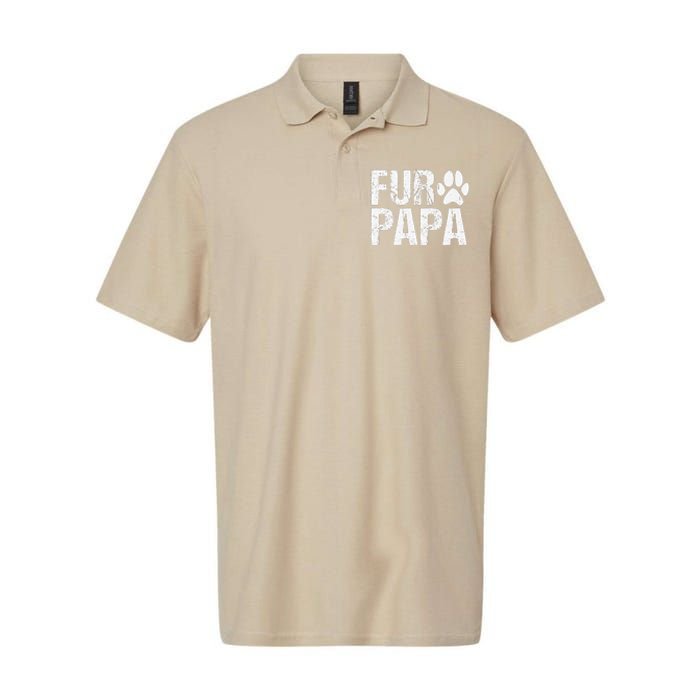 Funny Fur Papa Pet Lover Dog Dad Fathers Day Softstyle Adult Sport Polo