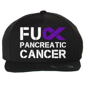 Fuck Fu Pancreatic Cancer Awareness Warrior Purple Ribbon Gift Wool Snapback Cap