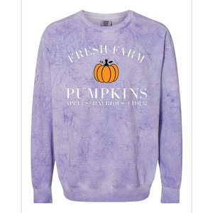 Fresh Farm Pumpkins Apples Hayrides Cider Colorblast Crewneck Sweatshirt