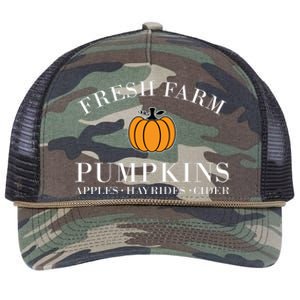 Fresh Farm Pumpkins Apples Hayrides Cider Retro Rope Trucker Hat Cap