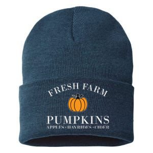 Fresh Farm Pumpkins Apples Hayrides Cider Sustainable Knit Beanie