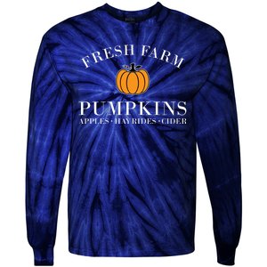 Fresh Farm Pumpkins Apples Hayrides Cider Tie-Dye Long Sleeve Shirt