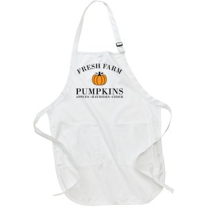 Fresh Farm Pumpkins Apples Hayrides Cider Full-Length Apron With Pockets