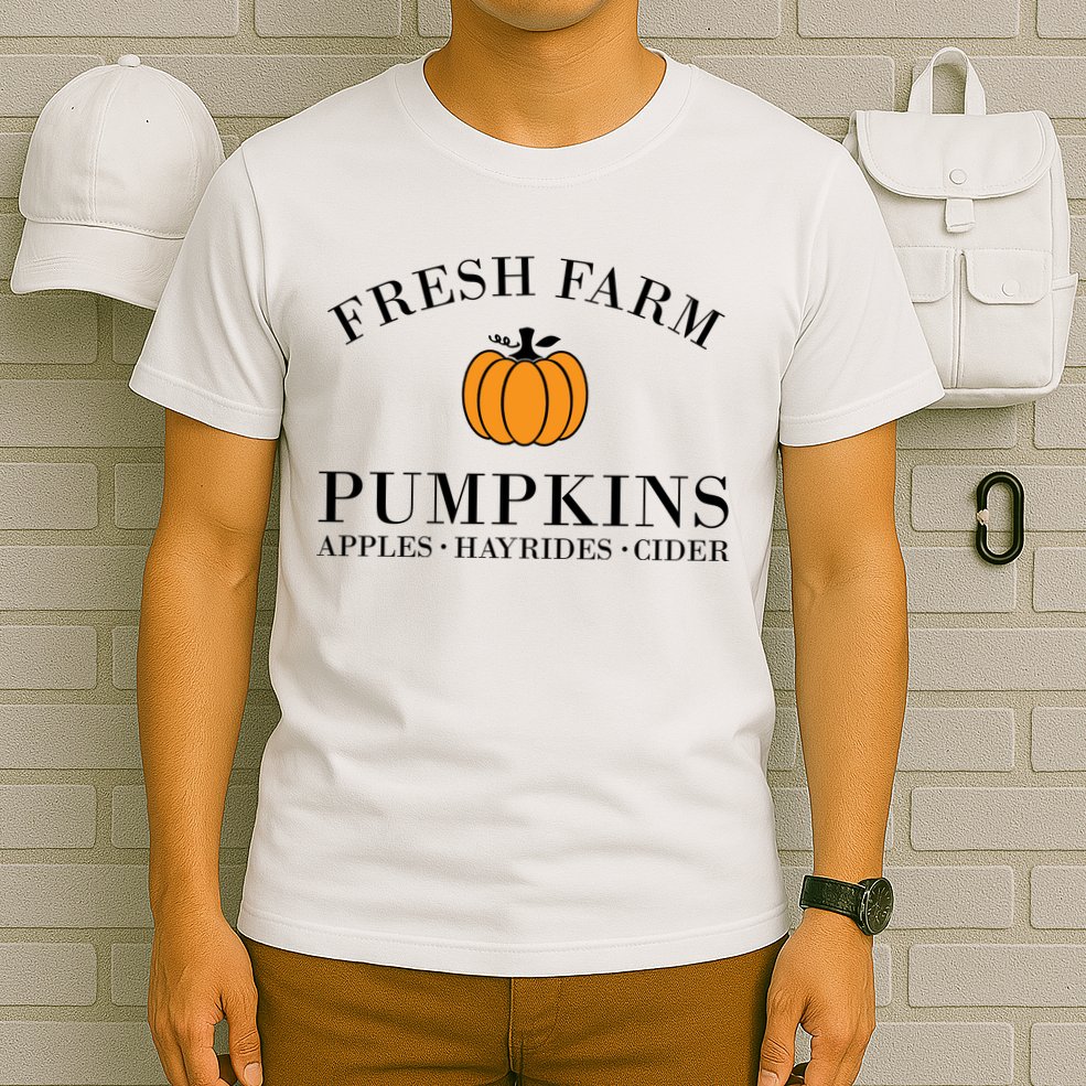 Fresh Farm Pumpkins Apples Hayrides Cider T-Shirt