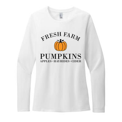 Fresh Farm Pumpkins Apples Hayrides Cider Womens CVC Long Sleeve Shirt