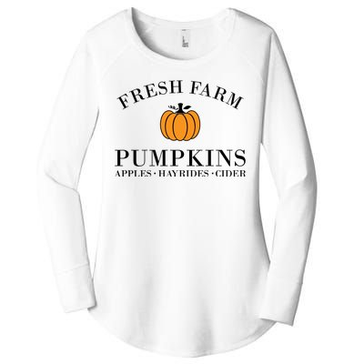 Fresh Farm Pumpkins Apples Hayrides Cider Women's Perfect Tri Tunic Long Sleeve Shirt