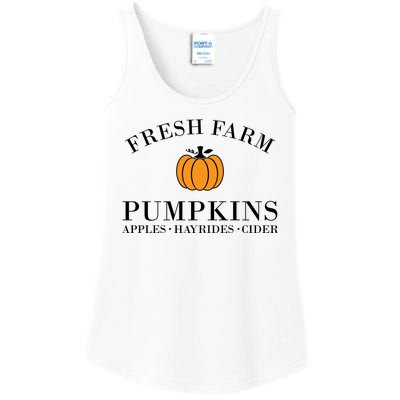 Fresh Farm Pumpkins Apples Hayrides Cider Ladies Essential Tank