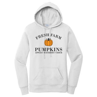 Fresh Farm Pumpkins Apples Hayrides Cider Women's Pullover Hoodie