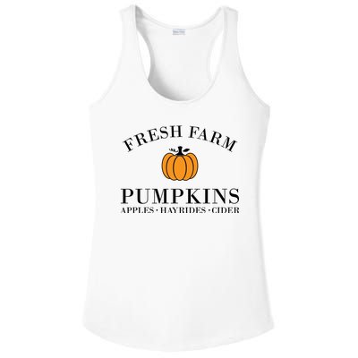 Fresh Farm Pumpkins Apples Hayrides Cider Ladies PosiCharge Competitor Racerback Tank