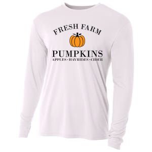 Fresh Farm Pumpkins Apples Hayrides Cider Cooling Performance Long Sleeve Crew