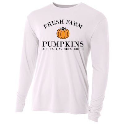 Fresh Farm Pumpkins Apples Hayrides Cider Cooling Performance Long Sleeve Crew