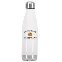 Fresh Farm Pumpkins Apples Hayrides Cider Stainless Steel Insulated Water Bottle