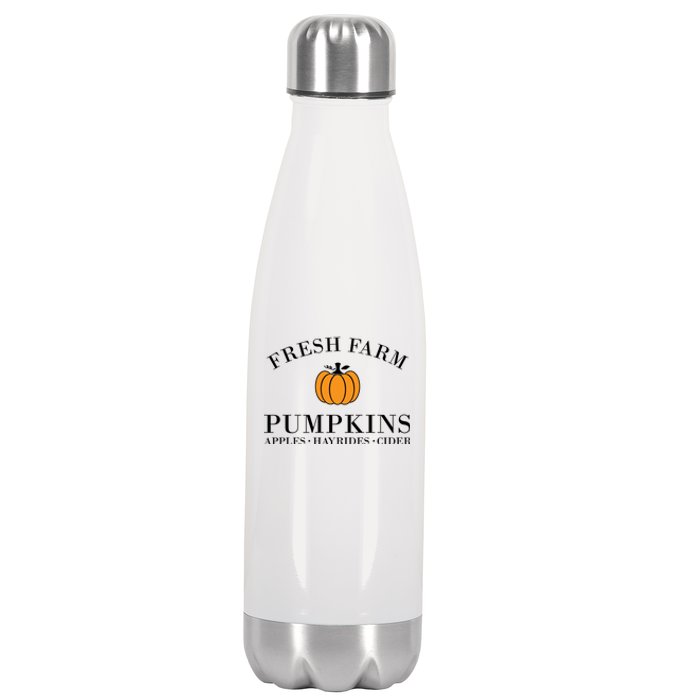 Fresh Farm Pumpkins Apples Hayrides Cider Stainless Steel Insulated Water Bottle