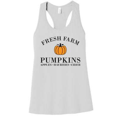 Fresh Farm Pumpkins Apples Hayrides Cider Women's Racerback Tank