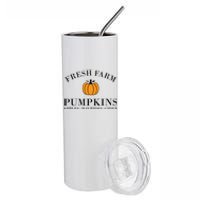 Fresh Farm Pumpkins Apples Hayrides Cider Stainless Steel Tumbler