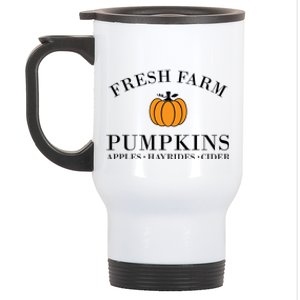 Fresh Farm Pumpkins Apples Hayrides Cider Stainless Steel Travel Mug