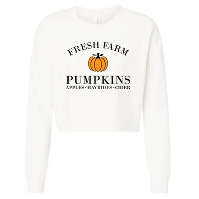 Fresh Farm Pumpkins Apples Hayrides Cider Cropped Pullover Crew