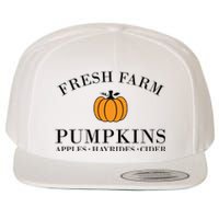 Fresh Farm Pumpkins Apples Hayrides Cider Wool Snapback Cap