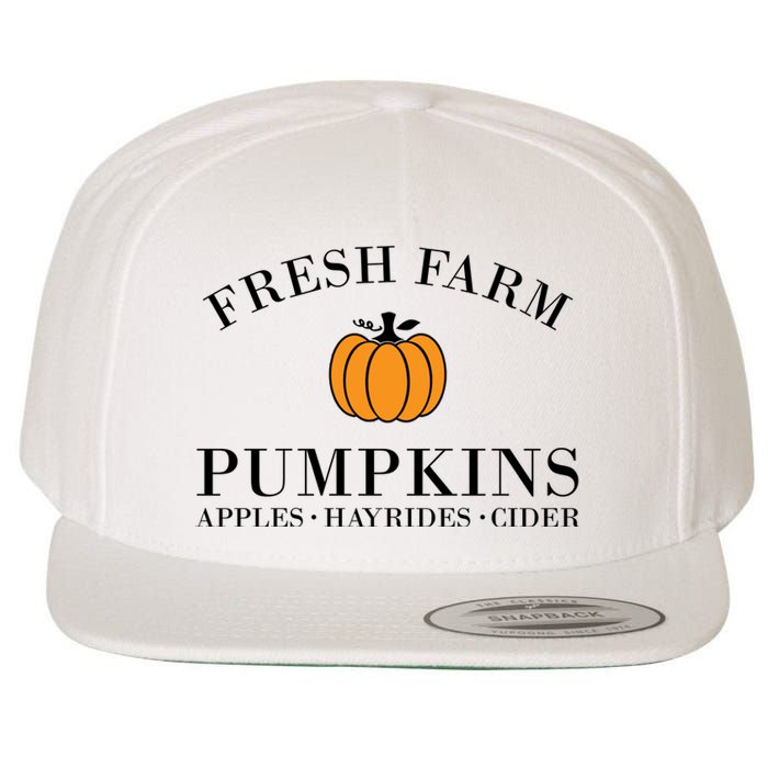 Fresh Farm Pumpkins Apples Hayrides Cider Wool Snapback Cap