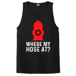 Funny Fire Pun Fire Hydrant Where My Hose At Gift PosiCharge Competitor Tank