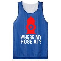 Funny Fire Pun Fire Hydrant Where My Hose At Gift Mesh Reversible Basketball Jersey Tank