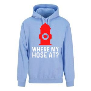 Funny Fire Pun Fire Hydrant Where My Hose At Gift Unisex Surf Hoodie