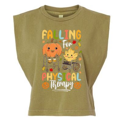 Falling For Physical Therapy Pt Pta Pumpkin Fall Autumn Garment-Dyed Women's Muscle Tee