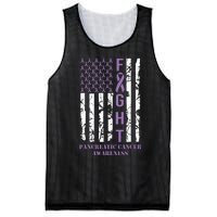 Fight Flag Purple Ribbon Support Pancreatic Cancer Awareness Mesh Reversible Basketball Jersey Tank