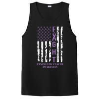 Fight Flag Purple Ribbon Support Pancreatic Cancer Awareness PosiCharge Competitor Tank