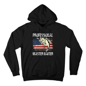 Funny Fishing Professional Master Baiter Retro American Flag Hoodie