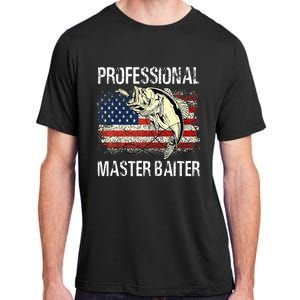 Funny Fishing Professional Master Baiter Retro American Flag Adult ChromaSoft Performance T-Shirt