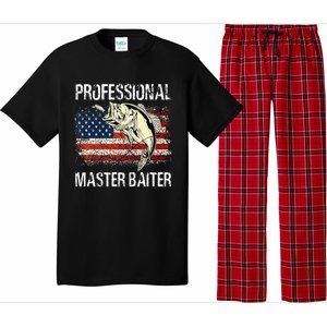 Funny Fishing Professional Master Baiter Retro American Flag Pajama Set