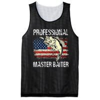 Funny Fishing Professional Master Baiter Retro American Flag Mesh Reversible Basketball Jersey Tank