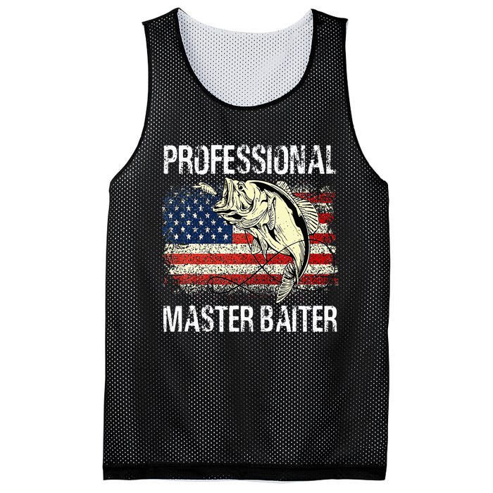 Funny Fishing Professional Master Baiter Retro American Flag Mesh Reversible Basketball Jersey Tank