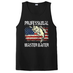 Funny Fishing Professional Master Baiter Retro American Flag PosiCharge Competitor Tank