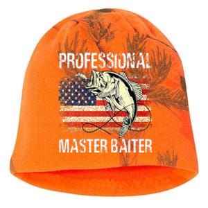 Funny Fishing Professional Master Baiter Retro American Flag Kati - Camo Knit Beanie