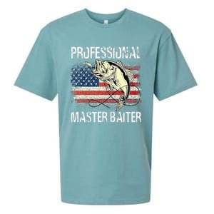 Funny Fishing Professional Master Baiter Retro American Flag Sueded Cloud Jersey T-Shirt