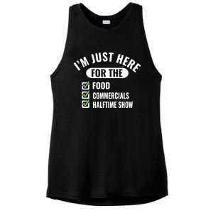 Funny Football Party I'm Just Here For The Funny Gift Ladies PosiCharge Tri-Blend Wicking Tank