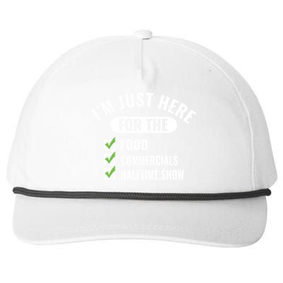 Funny Football Party I'm Just Here For The Funny Gift Snapback Five-Panel Rope Hat