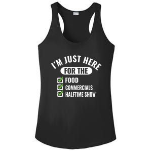 Funny Football Party I'm Just Here For The Funny Gift Ladies PosiCharge Competitor Racerback Tank