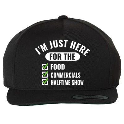 Funny Football Party I'm Just Here For The Funny Gift Wool Snapback Cap