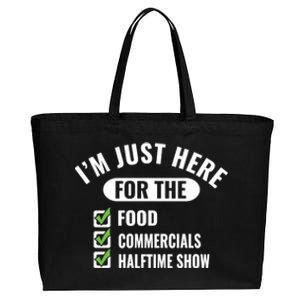 Funny Football Party I'm Just Here For The Funny Gift Cotton Canvas Jumbo Tote