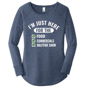 Funny Football Party I'm Just Here For The Funny Gift Women's Perfect Tri Tunic Long Sleeve Shirt