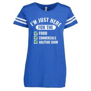 Funny Football Party I'm Just Here For The Funny Gift Enza Ladies Jersey Football T-Shirt